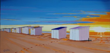 Peinture intitulée "chalets de calais2" par Christelle Vaesken, Œuvre d'art originale, Acrylique