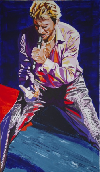 Peinture intitulée "Johnny Hallyday3" par Christelle Vaesken, Œuvre d'art originale, Acrylique