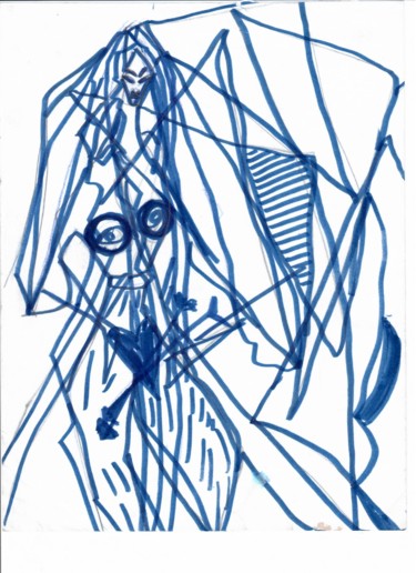 Dibujo titulada "ARTD 3 WARRIORWOMAN" por Ro Model, Obra de arte original, Rotulador