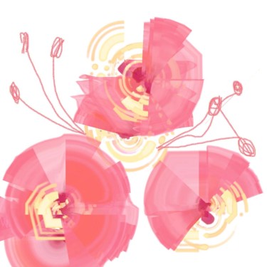 Arte digital titulada "Pinkflowers" por Ro Model, Obra de arte original, Pintura Digital