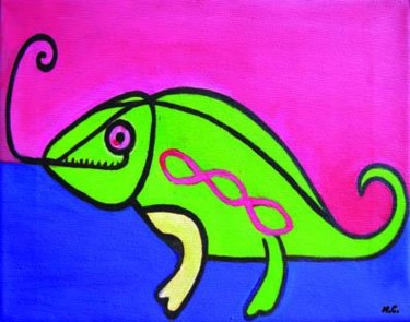 Painting titled "Lizard Marina Crnog…" by Marina Crnogorac, Original Artwork