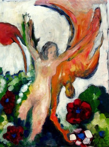 Painting titled "Faeries" by Catherine Rogers, Original Artwork, Oil