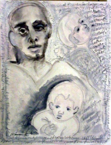 Painting titled "Mother of Two" by Catherine Rogers, Original Artwork