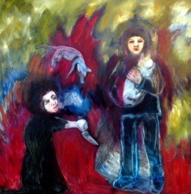 Painting titled "Mother and Daughter" by Catherine Rogers, Original Artwork, Oil