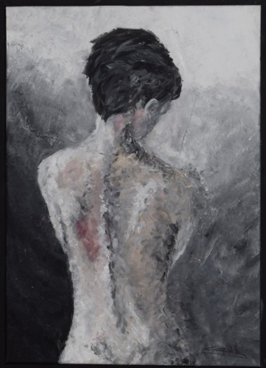 Pittura intitolato "dos nu" da Ophélie Croquet, Opera d'arte originale, Gouache