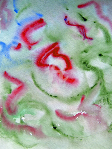 Peinture intitulée "ice cream swirl" par Lodya, Œuvre d'art originale, Aquarelle