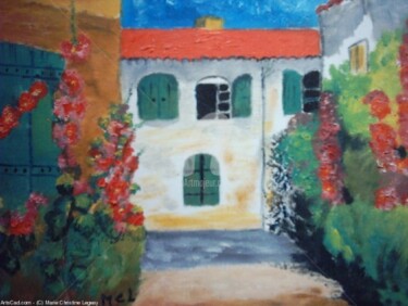 Painting titled "MAISON CHARENTAISE" by Lodya, Original Artwork, Oil