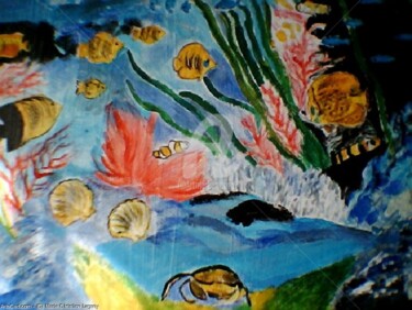 Painting titled "POISSON   FISH" by Lodya, Original Artwork, Oil