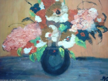 Painting titled "LE BOUQUET DE FLEURS" by Lodya, Original Artwork, Oil