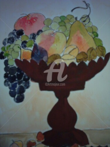 Peinture intitulée "COUPE DE FRUITS…" par Lodya, Œuvre d'art originale, Huile
