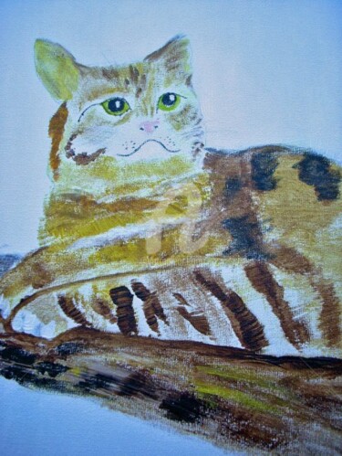 Pittura intitolato "CHAT KATZE CAT GATO" da Lodya, Opera d'arte originale, Olio
