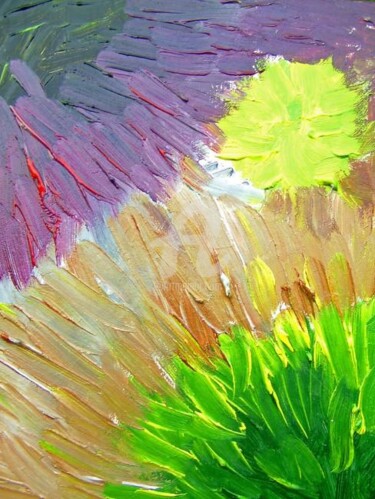 Painting titled "tufts of grass ART…" by Lodya, Original Artwork, Oil