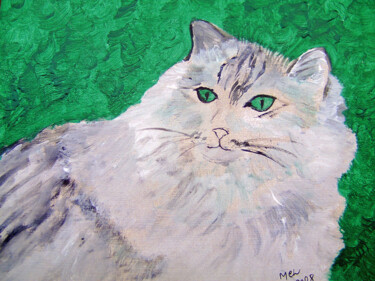 Painting titled "chat" by Lodya, Original Artwork, Oil