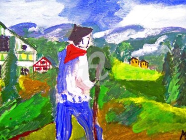 Painting titled "PAYS BASQUE" by Lodya, Original Artwork, Oil
