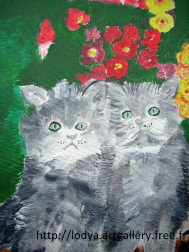 Peinture intitulée "THE CAT" par Lodya, Œuvre d'art originale, Huile