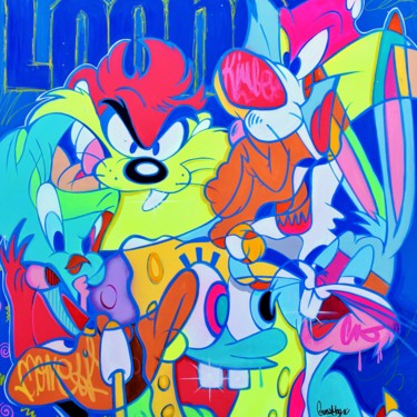 Painting titled "Looney" by Cross Magri, Original Artwork, Acrylic