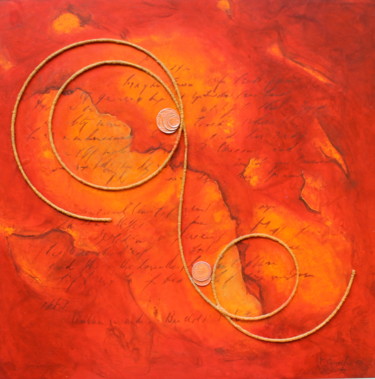 Peinture intitulée "Rouge 1" par Patricia Crucifix, Œuvre d'art originale