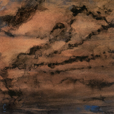 Peinture intitulée "L'heure dorée 01" par Jean-Louis Crudenaire, Œuvre d'art originale, Encre