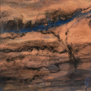 Картина под названием "L'heure dorée 03" - Jean-Louis Crudenaire, Подлинное произведение искусства, Древесный уголь