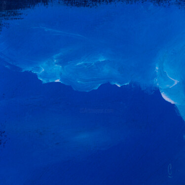 Pintura titulada "Étude nuage bleu" por Jean-Louis Crudenaire, Obra de arte original, Gouache