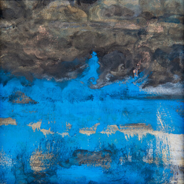 Pittura intitolato "Vague bleue" da Jean-Louis Crudenaire, Opera d'arte originale, Gouache