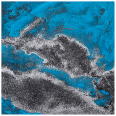 Painting titled "Black & Blue" by Jean-Louis Crudenaire, Original Artwork, Charcoal