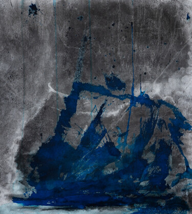 Pittura intitolato "un coin de ciel bleu" da Jean-Louis Crudenaire, Opera d'arte originale, Carbone