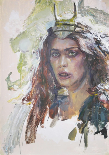 Pittura intitolato "SCÁTHACH.- Lady Gag…" da Cryptid, Opera d'arte originale, Acrilico
