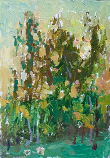 Pittura intitolato "BURNING AUTUMN TREE…" da Cryptid, Opera d'arte originale, Olio