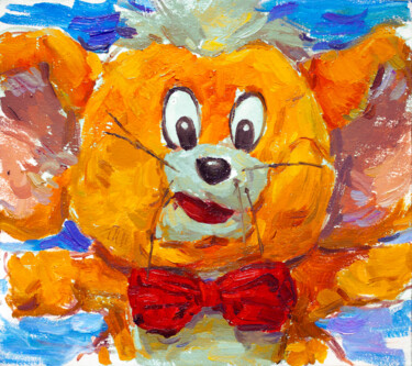 DIRTY JERRY. - bright art gift for children room interior Painting titled "DIRTY JERRY. - brig…" by Cryptid, Original Art, Oil