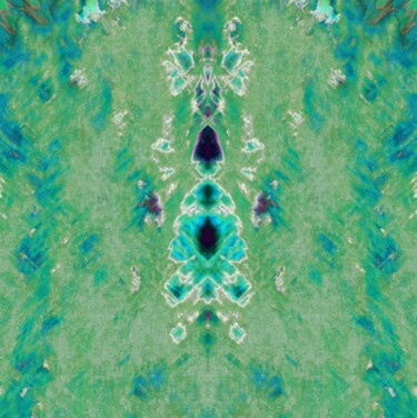 Картина под названием "ABSTRACT GREEN SYMM…" - Cryptid, Подлинное произведение искусства, Цифровая живопись