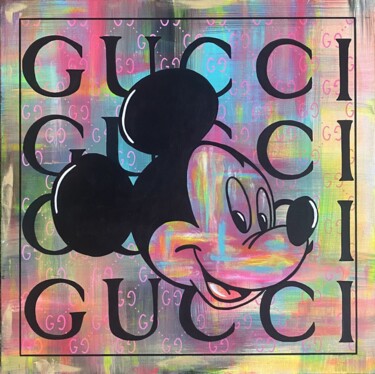 Painting titled "Mr Mickey G" by Crys, Original Artwork, Acrylic Mounted on Wood Stretcher frame