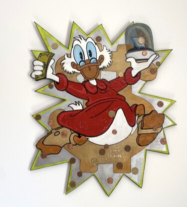 "Uncle Scrooge and h…" başlıklı Tablo Crys tarafından, Orijinal sanat, Akrilik Ahşap panel üzerine monte edilmiş