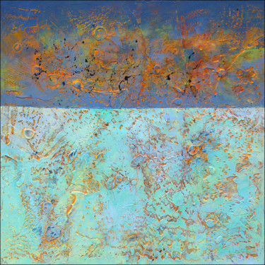 Картина под названием "Seaside Sunset" - Nancy Eckels, Подлинное произведение искусства, Акрил Установлен на Деревянная рама…