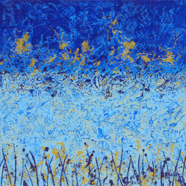 Malerei mit dem Titel "Weeds and Reeds" von Nancy Eckels, Original-Kunstwerk, Acryl Auf Keilrahmen aus Holz montiert