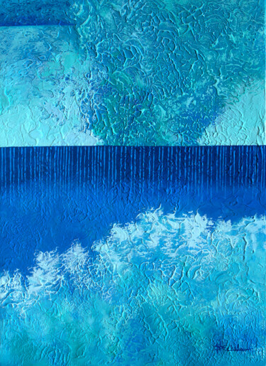 Painting titled "Watery Weather" by Nancy Eckels, Original Artwork, Acrylic Mounted on Wood Stretcher frame