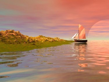 Digital Arts titled "Red Sails" by Kelly Christiansen, Original Artwork