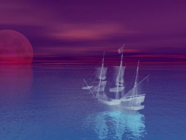 Digital Arts titled "Ghost Ship" by Kelly Christiansen, Original Artwork