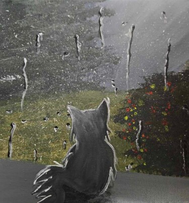 Pintura intitulada "Une journée de pluie" por Crystelle Reeves, Obras de arte originais, Acrílico