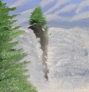 Картина под названием "La falaise des chut…" - Crystelle Reeves, Подлинное произведение искусства, Акрил