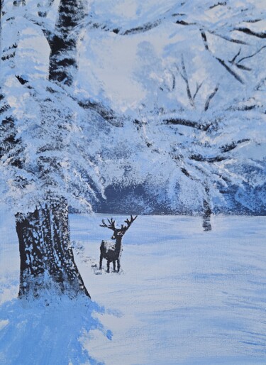 Картина под названием "Warm winter" - Crystelle Reeves, Подлинное произведение искусства, Акрил Установлен на Деревянная рам…