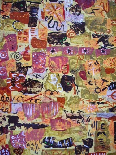 Peinture intitulée "Meli melo" par Christine Sautereau, Œuvre d'art originale, Huile