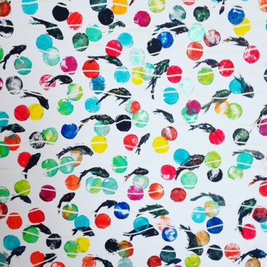 Peinture intitulée "fish-n-bubbles2.jpg" par Christine Savi, Œuvre d'art originale, Acrylique