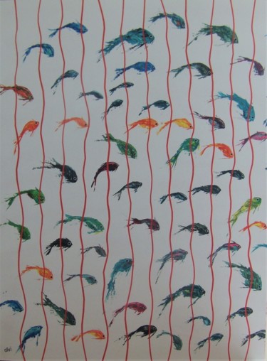 Painting titled "Diptyque Corail" by Christine Savi, Original Artwork, Acrylic
