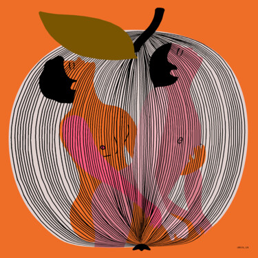 Arte digitale intitolato "La pomme" da Christophe Szkudlarek, Opera d'arte originale, Lavoro digitale 2D