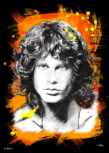 Artisanat intitulée "Jim Morrison" par Christophe Tellier, Œuvre d'art originale, Autre