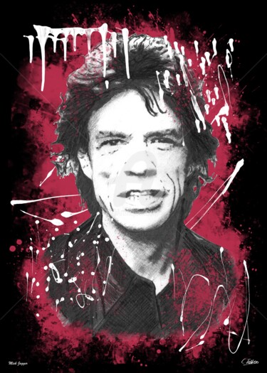 Artisanat intitulée "Mick Jagger" par Christophe Tellier, Œuvre d'art originale, Autre