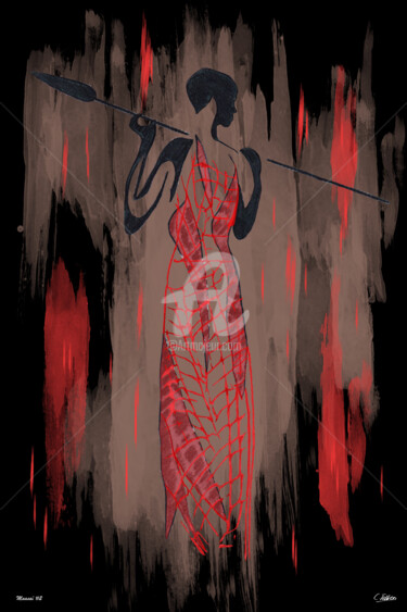 Artisanat intitulée "Maasai #2" par Christophe Tellier, Œuvre d'art originale