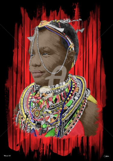 Artisanat intitulée "Maasaï #3" par Christophe Tellier, Œuvre d'art originale