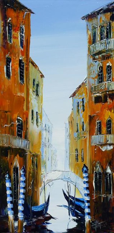 Peinture intitulée "Un pont à Venise.jpg" par Christian Testard, Œuvre d'art originale